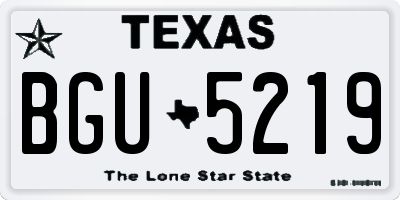 TX license plate BGU5219