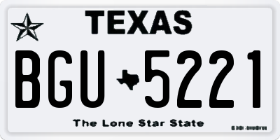TX license plate BGU5221