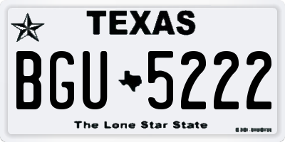 TX license plate BGU5222
