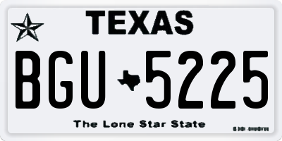 TX license plate BGU5225