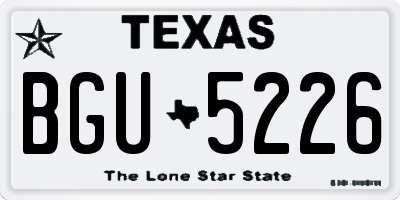 TX license plate BGU5226