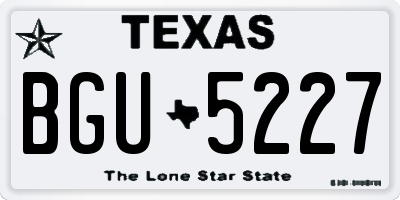 TX license plate BGU5227