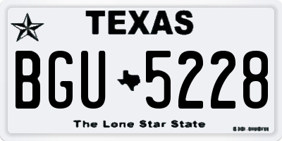 TX license plate BGU5228