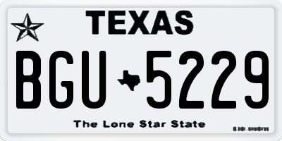 TX license plate BGU5229