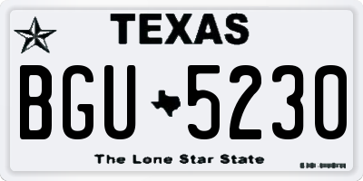 TX license plate BGU5230