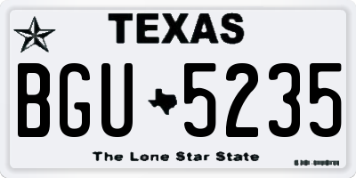 TX license plate BGU5235