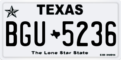 TX license plate BGU5236