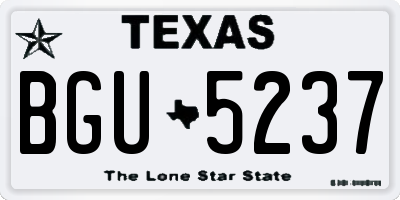 TX license plate BGU5237