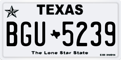 TX license plate BGU5239