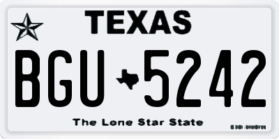 TX license plate BGU5242