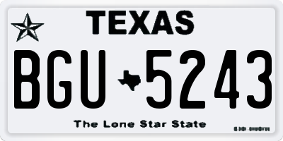 TX license plate BGU5243