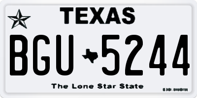TX license plate BGU5244