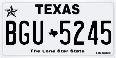 TX license plate BGU5245