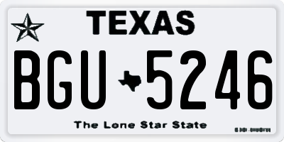 TX license plate BGU5246