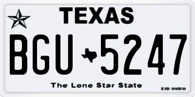 TX license plate BGU5247
