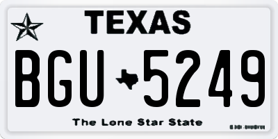 TX license plate BGU5249