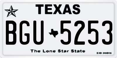 TX license plate BGU5253