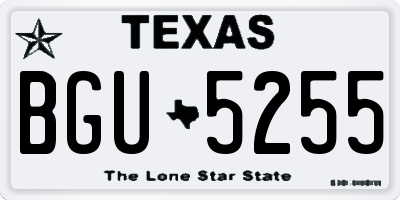 TX license plate BGU5255