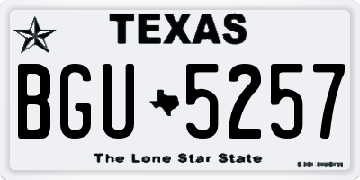 TX license plate BGU5257