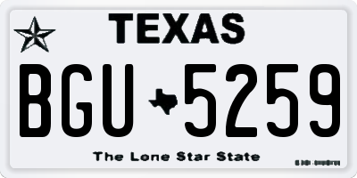 TX license plate BGU5259