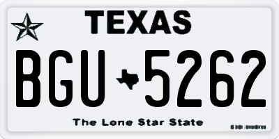 TX license plate BGU5262