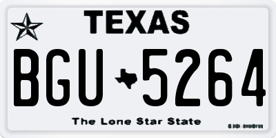 TX license plate BGU5264