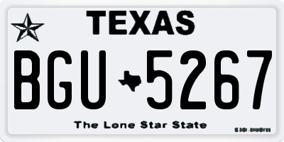 TX license plate BGU5267