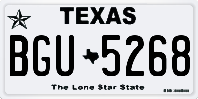 TX license plate BGU5268