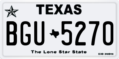 TX license plate BGU5270