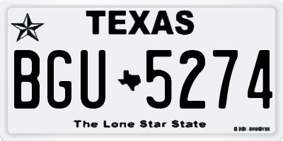TX license plate BGU5274