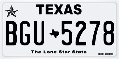 TX license plate BGU5278