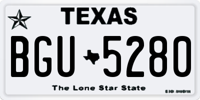 TX license plate BGU5280