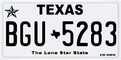 TX license plate BGU5283