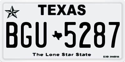 TX license plate BGU5287