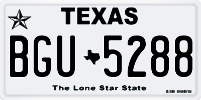 TX license plate BGU5288