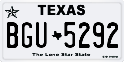 TX license plate BGU5292