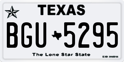 TX license plate BGU5295