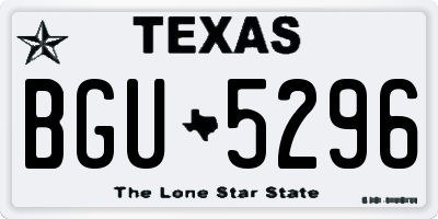 TX license plate BGU5296