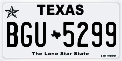 TX license plate BGU5299