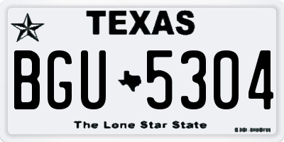 TX license plate BGU5304