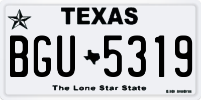TX license plate BGU5319