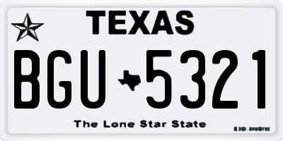 TX license plate BGU5321