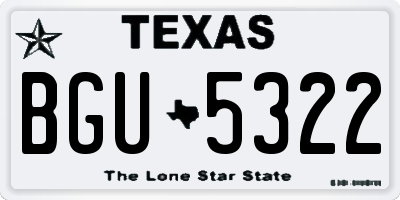 TX license plate BGU5322