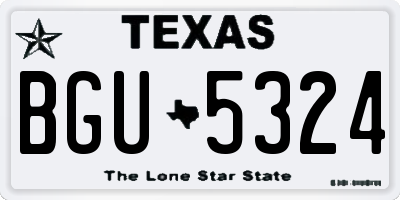 TX license plate BGU5324
