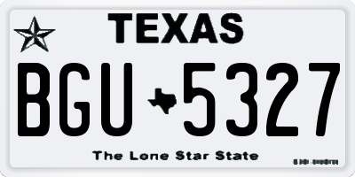 TX license plate BGU5327