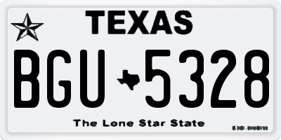 TX license plate BGU5328
