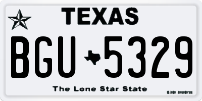 TX license plate BGU5329