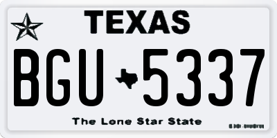 TX license plate BGU5337