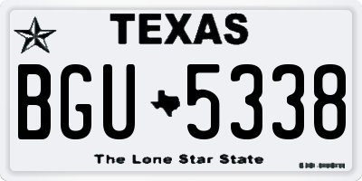 TX license plate BGU5338