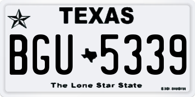 TX license plate BGU5339